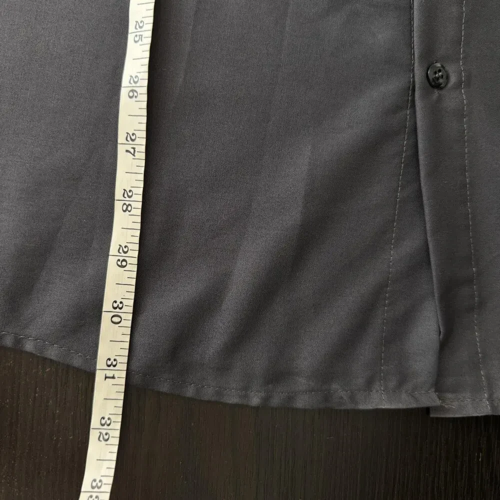 Red Kap Hellanbach Shirt Mens XL Speed Shop Work Button Up Gray Mechanic Garage - Picture 10 of 11